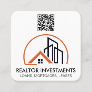 Real Anwesen Agent   Zuhause und Gebäude   QR-Code Quadratische Visitenkarte