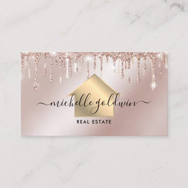 Real Anwesen Beruflich Modernes Script House Busin Visitenkarte (Vorderseite)