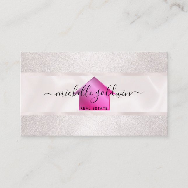 Real Anwesen Beruflich Modernes Script House Busin Visitenkarte (Vorderseite)