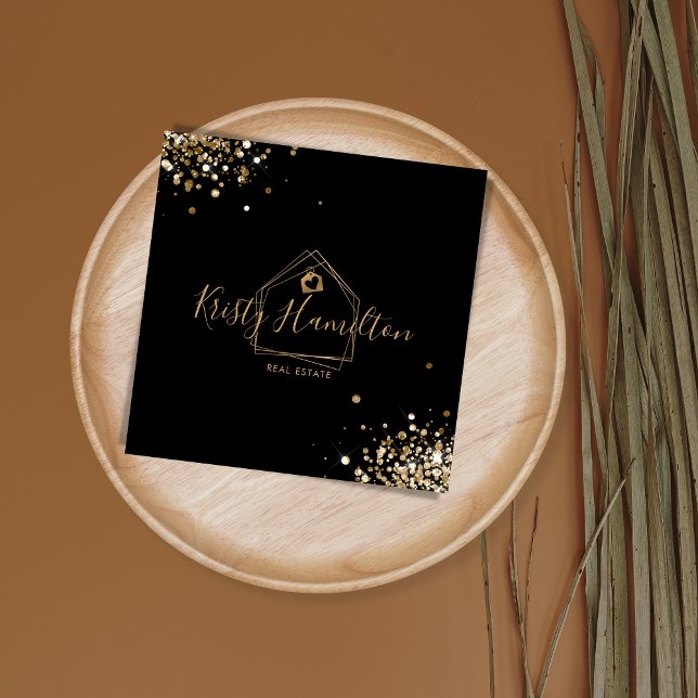 Real Anwesen berufliches Haus hinzufügen Quadratische Visitenkarte (Von Creator hochgeladen)