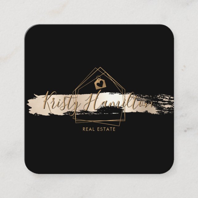 Real Anwesen berufliches Haus Immobilie Foto hinzu Quadratische Visitenkarte (Vorderseite)