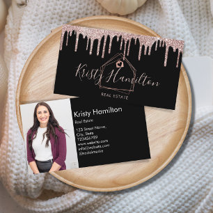 Real Anwesen berufliches Haus Immobilien Gold Foto Visitenkarte