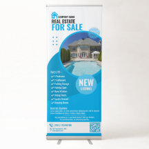 Real Anwesen - Blue Retractable Banner