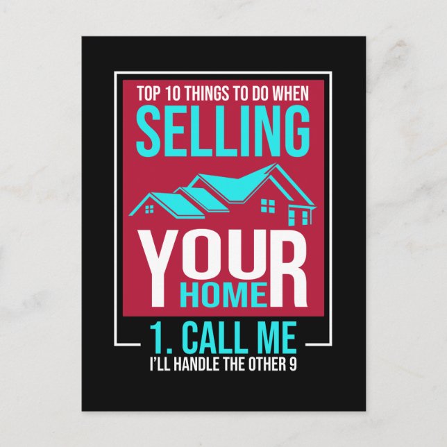 Real Anwesen Broker Immobilien Funny Anwesen Agent Postkarte (Vorderseite)