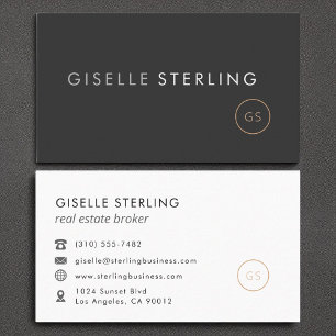 Real Anwesen Broker Minimalistisch Luxus Black Visitenkarte