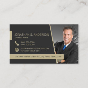 Real Anwesen Business Card Black Gold 19023 Visitenkarte