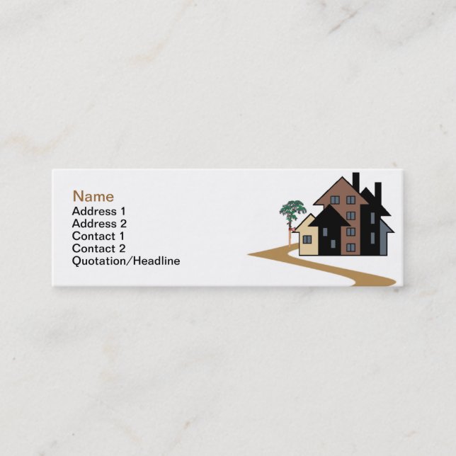 Real Anwesen Business Card Mini Visitenkarte (Vorderseite)