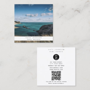 Real Anwesen Business Logo Fotograf Foto Quadratische Visitenkarte