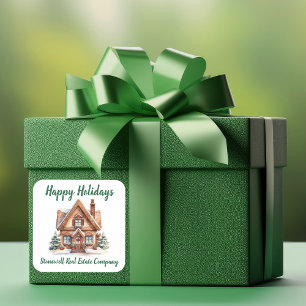 Real Anwesen Business Weihnachten Personalisiert Quadratischer Aufkleber