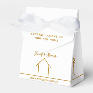 Real Anwesen Chic Gold Weißer Glückwunsch Zuhaus Geschenkschachtel