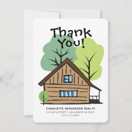 Real Anwesen Client HandGezeichnet Dankeschön Kart Karte