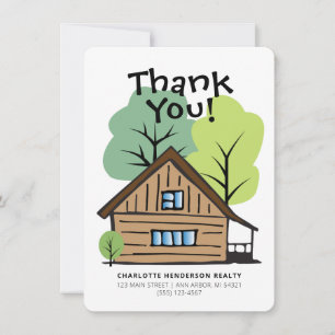 Real Anwesen Client HandGezeichnet Dankeschön Kart Karte