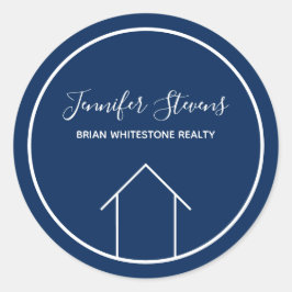 Real Anwesen Company Custom Navy Blue Marketing Runder Aufkleber