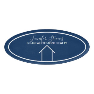 Real Anwesen Company Custom Navy Blue Realtor Namenschild
