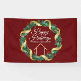 Real Anwesen Company Elegante Custom Red Christmas Banner