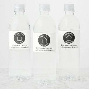 Real Anwesen Company Fügen Sie Ihr Logo einfach hi Wasserflaschenetikett