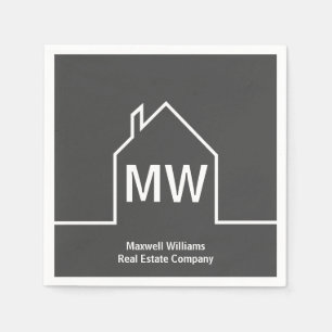 Real Anwesen Company Personalisiert Gray Realtor Serviette