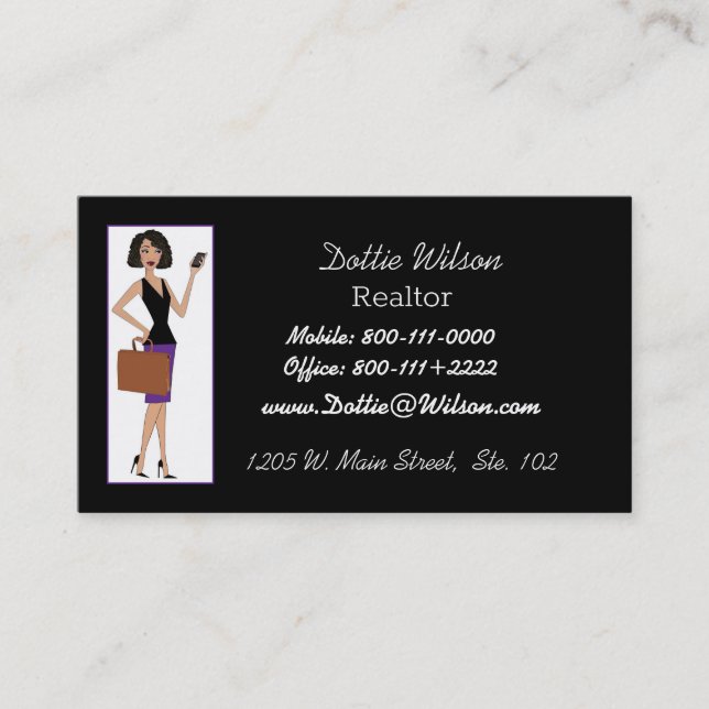 Real Anwesen Diva Business Card Visitenkarte (Vorderseite)