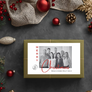 Real-Anwesen-Foto und -Logo Weihnachtsgeschenk Rechteckiger Aufkleber