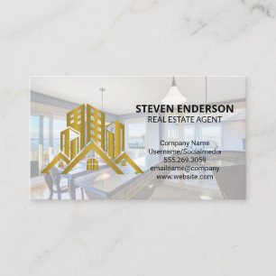 Real-Anwesen-Gold-Logo Moderne Küche Visitenkarte