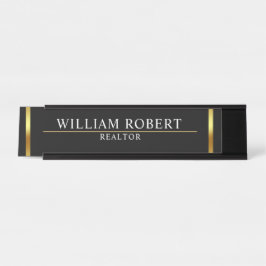Real Anwesen Golden House Logo Modern Realtor Schreibtischnamensplakette