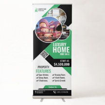 Real Anwesen - Green Retractable Banner