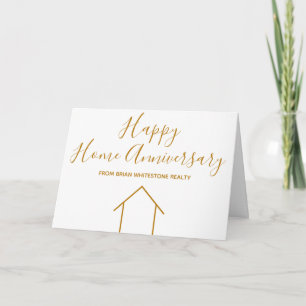 Real Anwesen Happy Zuhause Anniversary Chic Gold Karte
