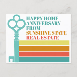 Real Anwesen Happy Zuhause Anniversary Retro gestr Postkarte