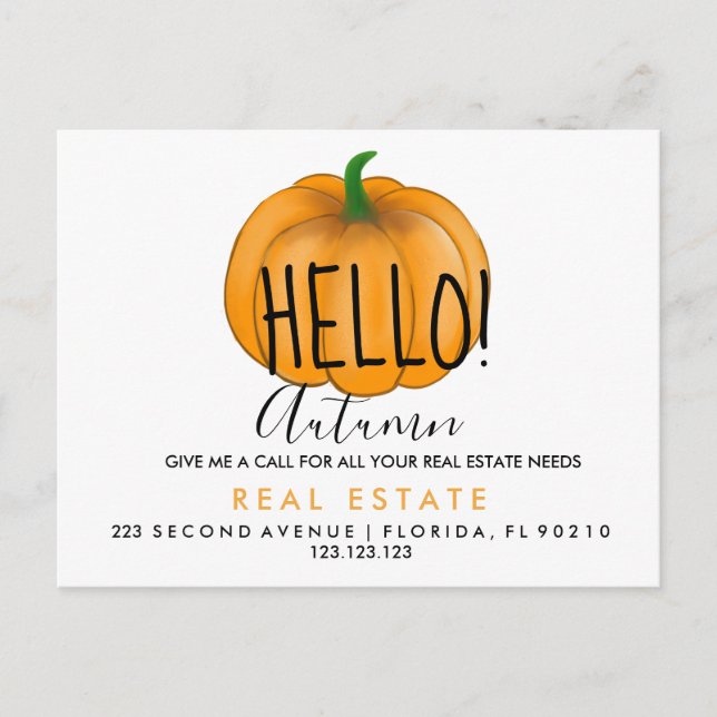 Real Anwesen Herbstverweise Ankündigung Postkarte (Vorderseite)