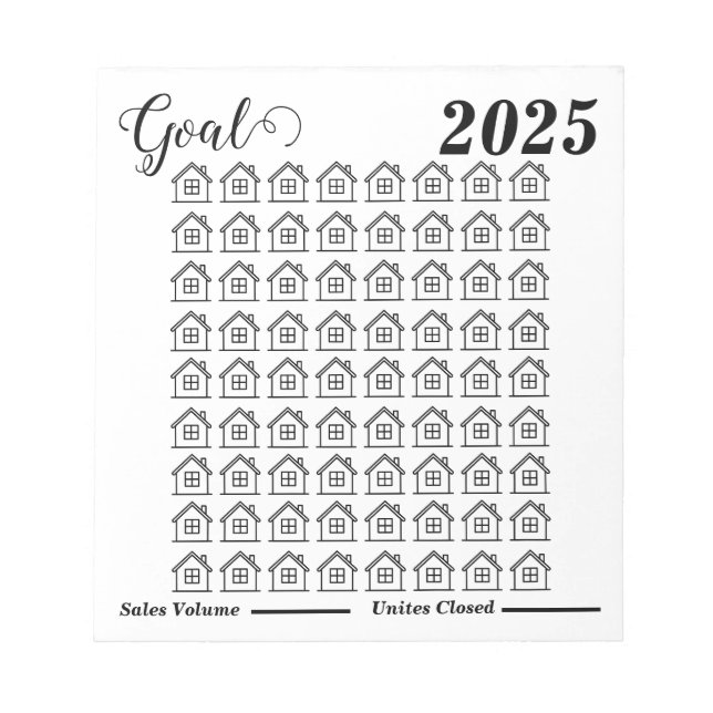 Real Anwesen House Goal Chart Notizblock (Vorderseite)