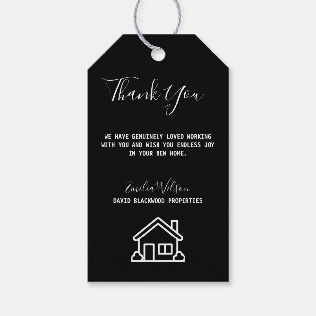 Real Anwesen House Schwarz-weiß Custom Realtor Geschenkanhänger (Vorderseite)