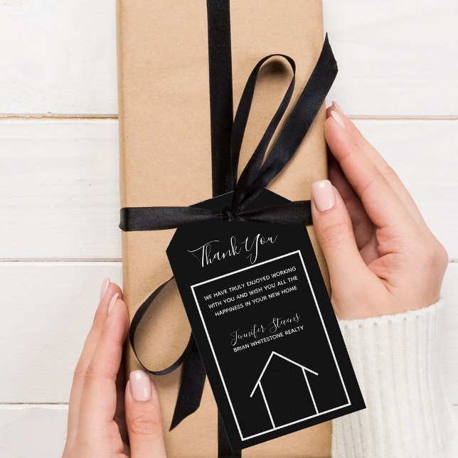 Real Anwesen House Schwarz-weiß Custom Realtor Geschenkanhänger (Von Creator hochgeladen)