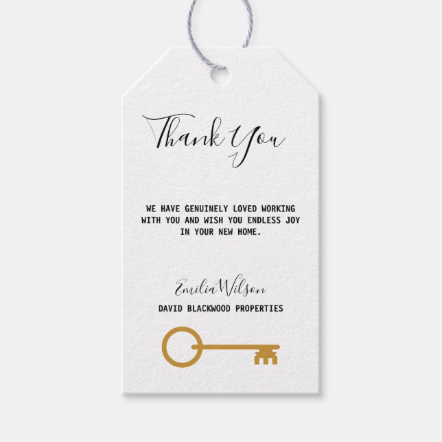 Real Anwesen House Schwarz-weiß Custom Realtor Geschenkanhänger (Vorderseite)