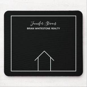 Real Anwesen House Schwarz-weiß Custom Realtor Mousepad