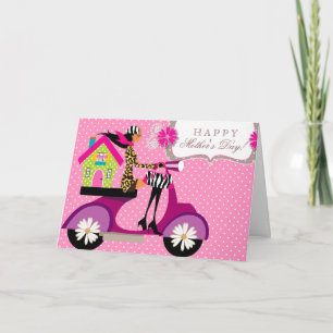 Real Anwesen House Scooter Girl Dot Danke, Daisy Dankeskarte