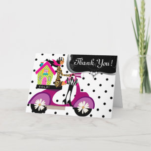 Real Anwesen House Scooter Girl Dots Vielen Dank Dankeskarte