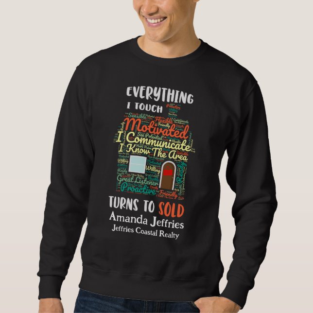 Real Anwesen House Word Motivierend Text Sweatshirt (Vorderseite)