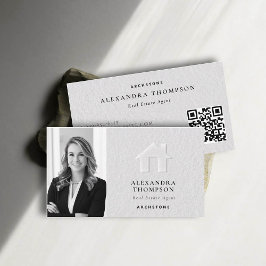 Real Anwesen Imitate Embossed Schwarz-weißes einfa Visitenkarte