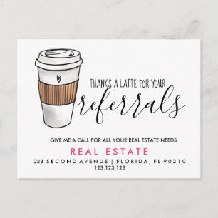 Real Anwesen Latte Referenzen Ankündigung Postkart