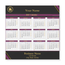 Real Anwesen Lila Black Gold Business Kalender
