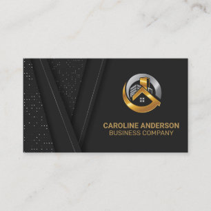 Real-Anwesen-Logo   Black Luxury Gold Hintergrund Visitenkarte
