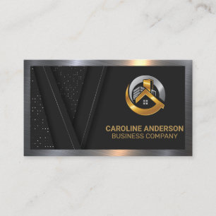 Real-Anwesen-Logo   Black Luxury Gold   Metallisch Visitenkarte