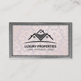 Real-Anwesen-Logo   Damask Print   Extravaganter R Visitenkarte