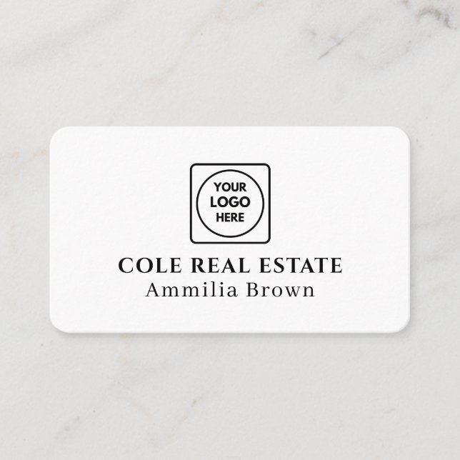 Real-Anwesen-Logo | Modernes Minimal Realtor Desig Visitenkarte (Vorderseite)