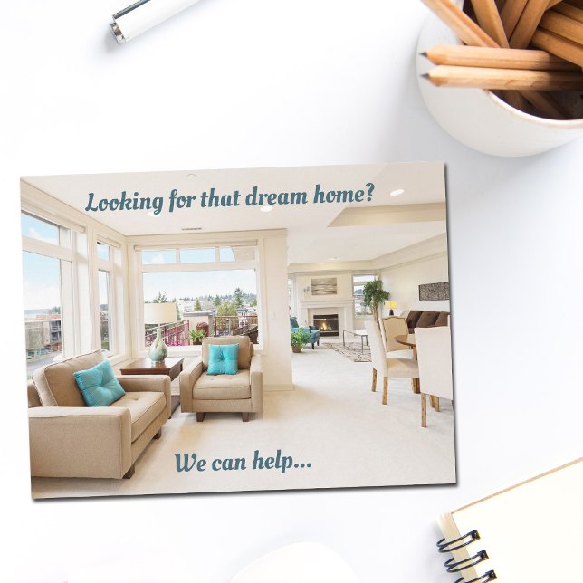 Real Anwesen Marketing Dream Zuhause Chic Moderne Postkarte (Von Creator hochgeladen)