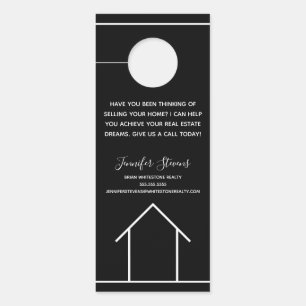 Real Anwesen Marketing Schwarz-weiß Custom Realtor Türanhänger