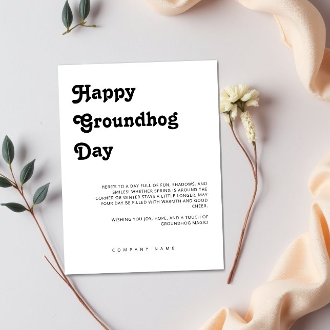 Real Anwesen Marketing Städtischer Happy Groundhog Postkarte (Real estate marketing happy groundhog day post cards for clients, customers)
