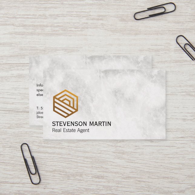 Real Anwesen Modern Logo Visitenkarte (Vorderseite/Rückseite Beispiel)