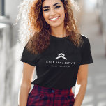Real Anwesen | Moderner Schwarzer Listing Agent Re T-Shirt<br><div class="desc">Ein einfaches,  individuelles schwarzes Maklergeschenk in modernem minimalistischem Stil,  das mit Ihren Immobilien-Kontaktinformationen leicht aktualisiert werden kann!</div>