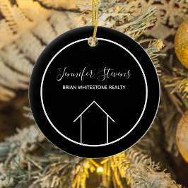 Real Anwesen Modernes Schwarz-weißes Haus Keramik Ornament